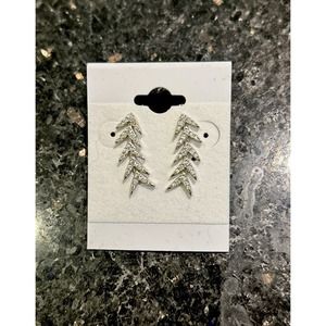 Bling pierced Leaf Ear Climbers